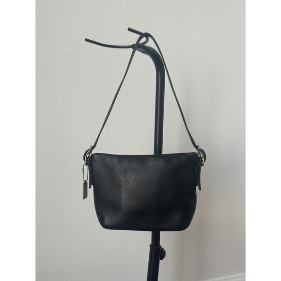 Vintage Y2K COACH East West Legacy Black Leather Shoulder Bag Tan CC Interior - Picture 2 of 15